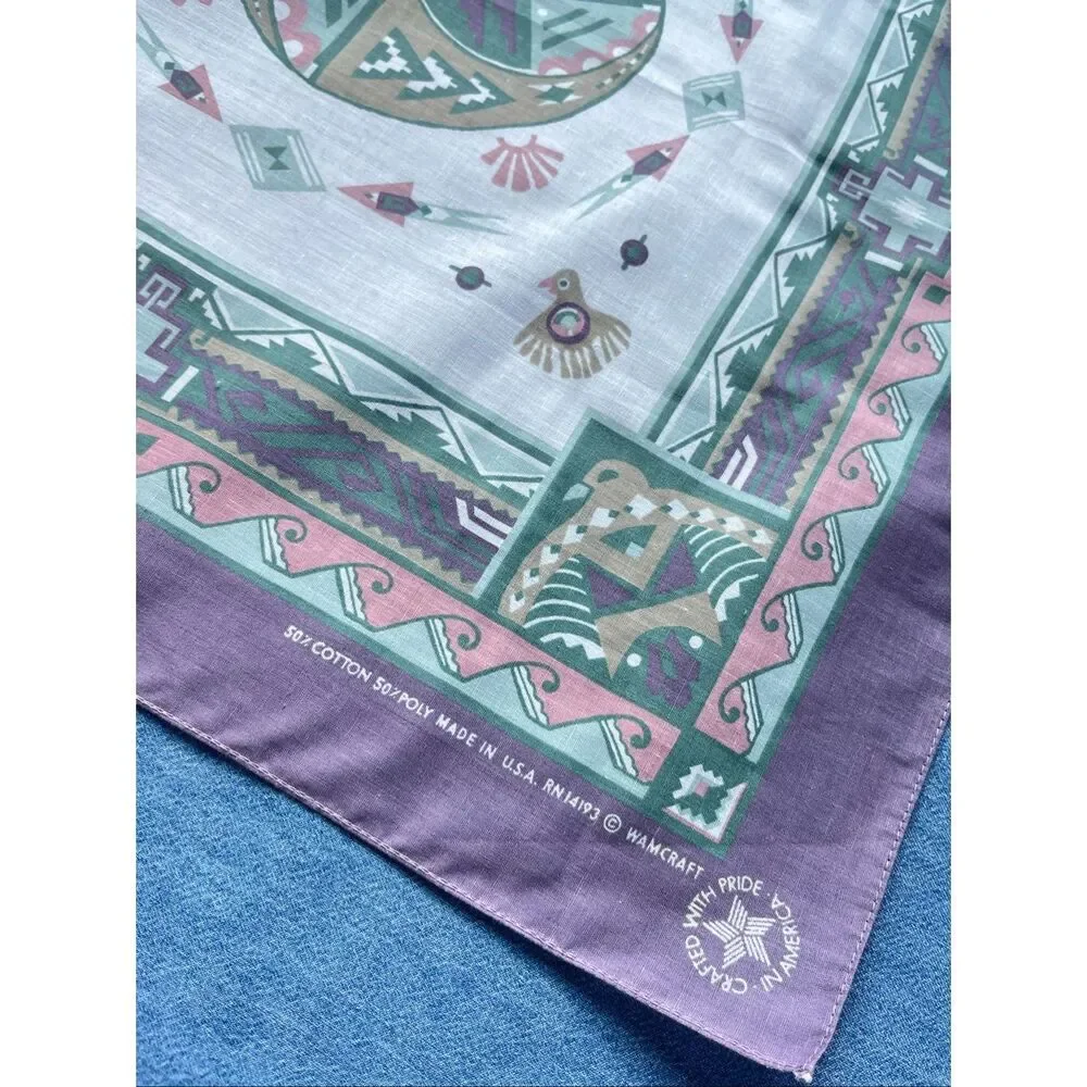 VTG Southwestern Desertcore Western Bandana Scarf Wamcraft USA 22.5